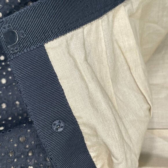 Lida Baday Black Eyelet Overlay Pleated Mini Skirt Size 4 Designer Quiet-Luxury - Picture 13 of 14
